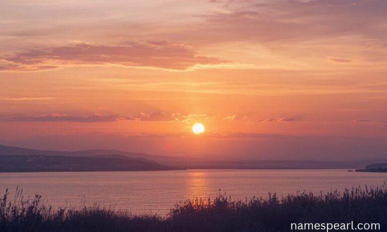 Names that mean sunset inspired by golden-hour skies, dusk, and warm natural colors