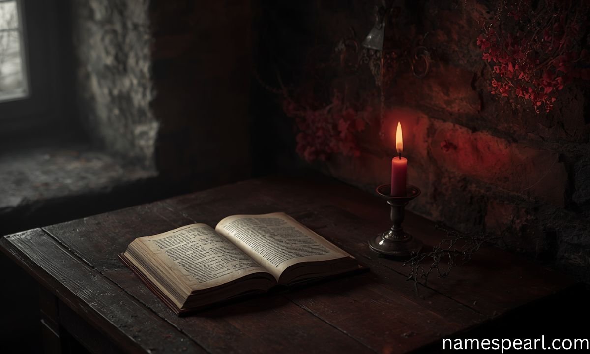 Names that mean fear inspired by gothic literature, candlelight, and mysterious shadows