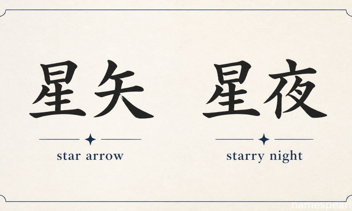 Kanji spellings of Seiya showing how Japanese star names change meaning