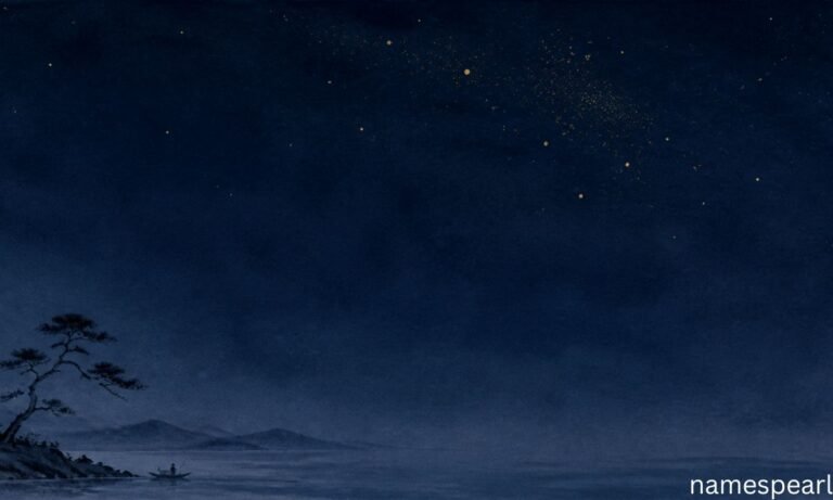 Japanese names that mean star shown with the kanji 星 under a night sky