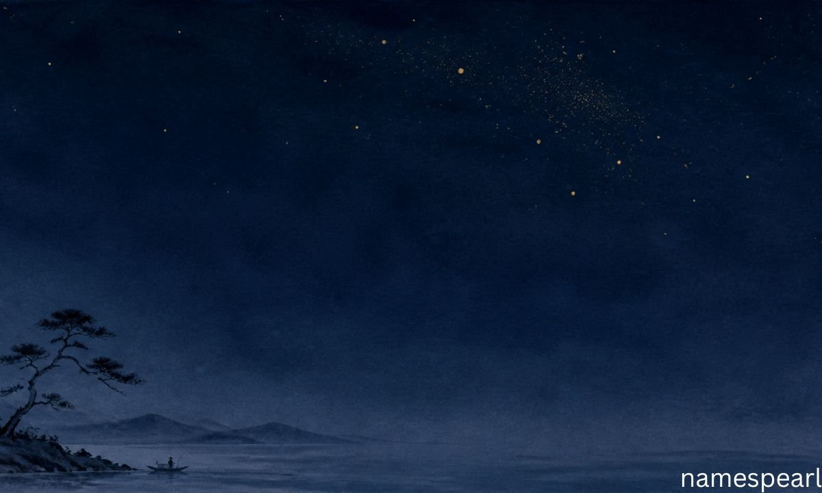 Japanese names that mean star shown with the kanji 星 under a night sky