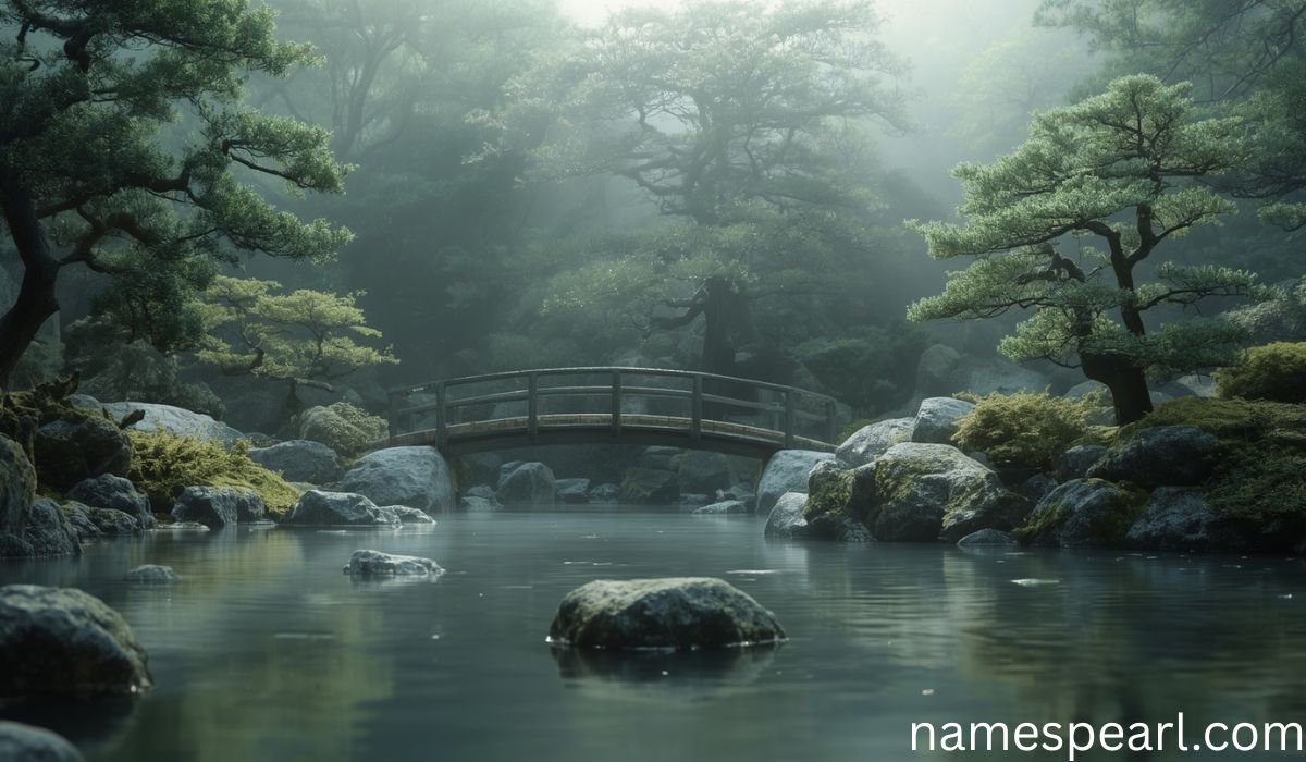 Names that mean lonely inspired by a silent Japanese garden and peaceful stillness