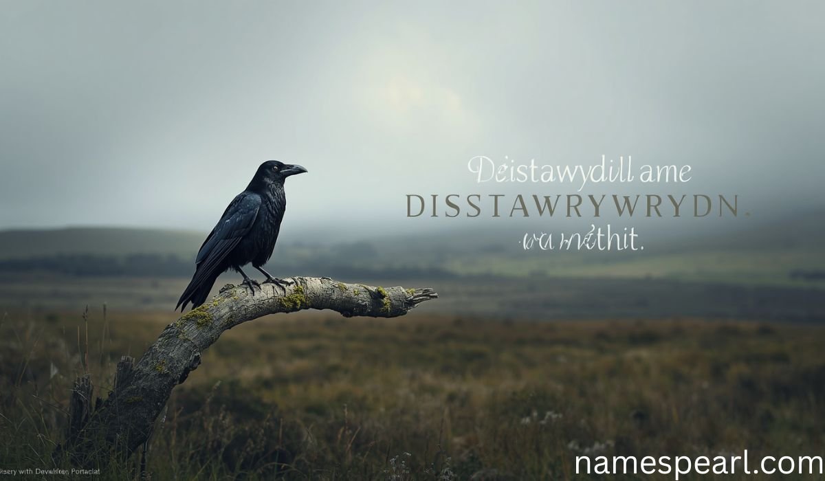 Names that mean lonely, inspired by a solitary raven and a misty natural landscape