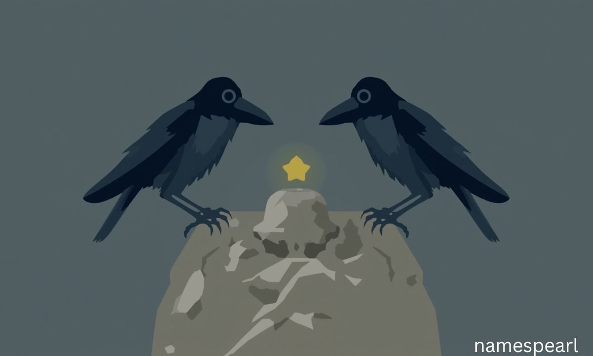  Two ravens above a rune stone for Norse names inspired by ravens